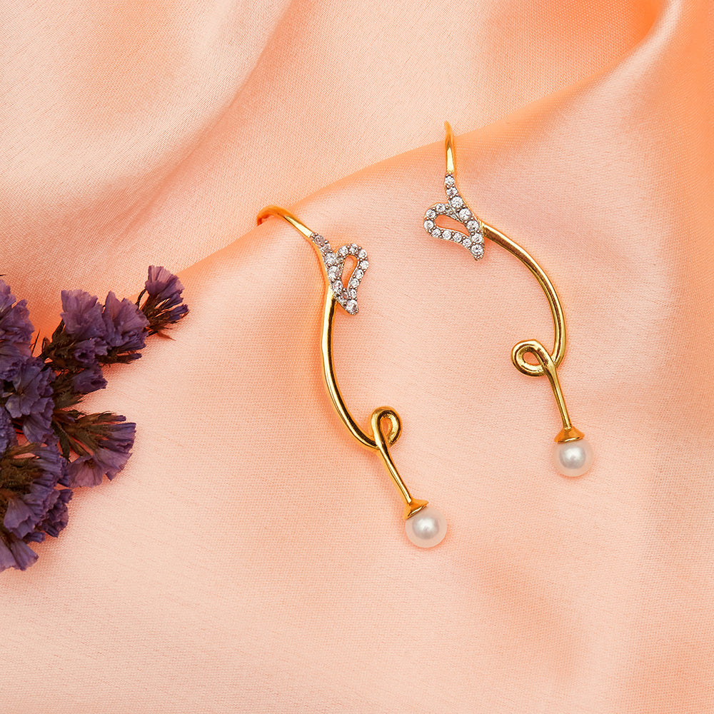 Voylla Brass Silver Oxidised Mandala Design Lightly Embellished Drop  Earrings for Women and Girls
